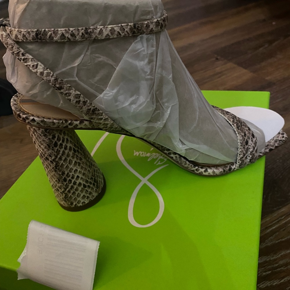 Sam Edelman Kia Block Heel Sandal, Size 9, Color: Toccia Mamba Snake